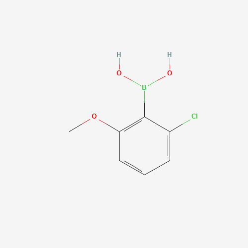 2-CHLORO-6-METHOXYPHENYLBORONIC ACID (CAS: 385370-80-9) - Chemical Structure and Molecular Formula 