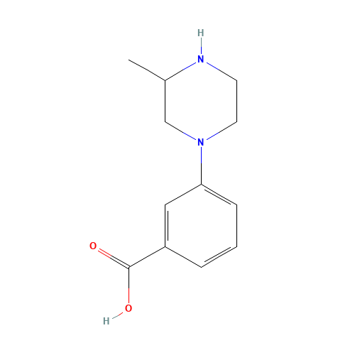 1-(3-carboxyphenyl)-3-methyl piperazine (CAS: 1131623-07-8) - Chemical Structure and Molecular Formula 