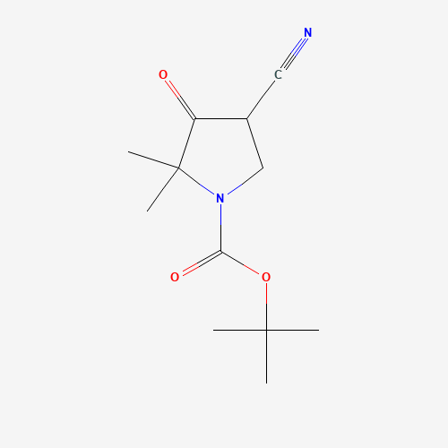 TERT-BUTYL 4-CYANO-2,2-DIMETHYL-3-OXOPYRROLIDINE-1-CARBOXYLATE (CAS: 718632-42-9) - Chemical Structure and Molecular Formula 