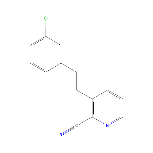 3-[2-(3-Chlorophenyl)ethyl]-2-pyridinecarbonitrile (CAS: 31255-57-9) - Chemical Structure and Molecular Formula 