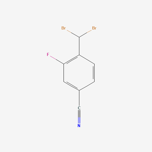 4-(dibromomethyl)-3-fluorobenzonitrile (CAS: 1146699-62-8) - Chemical Structure and Molecular Formula 