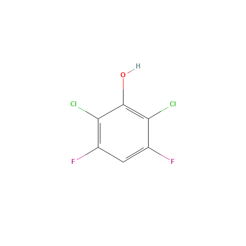 2,6-DICHLORO-3,5-DIFLUOROPHENOL (CAS: 63418-08-6) - Chemical Structure and Molecular Formula 