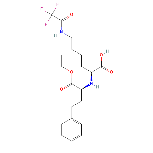 N2-(1S-Ethoxycarbonyl-3-phenylpropyl)-N6-trifluoroacetyl-L-lysine (CAS: 116169-90-5) - Chemical Structure and Molecular Formula 
