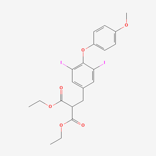 diethyl 2-(3,5-diiodo-4-(4-methoxyphenoxy)benzyl)malonate (CAS: 94861-76-4) - Chemical Structure and Molecular Formula 