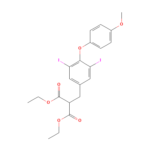 diethyl 2-(3,5-diiodo-4-(4-methoxyphenoxy)benzyl)malonate (CAS: 94861-76-4) - Related Chemical Product