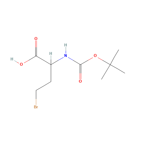 BOC-2-AMINO-4-BROMOBUTANOIC ACID (CAS: 637008-54-9) - Chemical Structure and Molecular Formula 