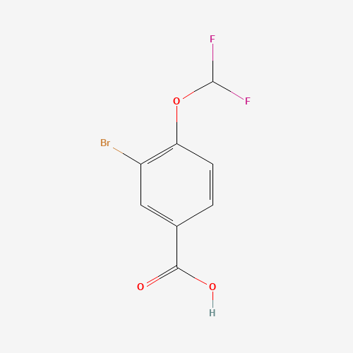 3-bromo-4-(difluoromethoxy)benzoic acid (CAS: 1131615-10-5) - Chemical Structure and Molecular Formula 
