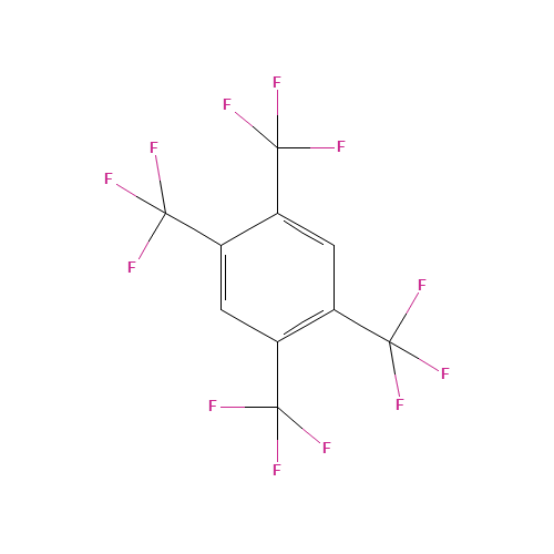 1,2,4,5-TETRAKIS(TRIFLUOROMETHYL)BENZENE (CAS: 320-23-0) - Chemical Structure and Molecular Formula 