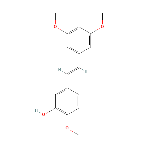 5-[(E)-2-(3,5-dimethoxyphenyl)ethenyl]-2-methoxy-phenol (CAS: 108957-73-9) - Chemical Structure and Molecular Formula 