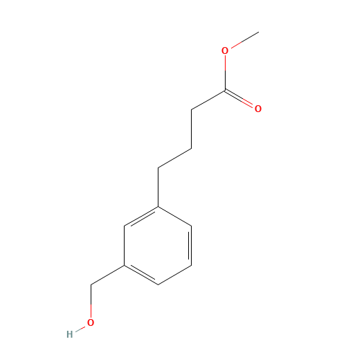 methyl 4-(3-(hydroxymethyl)phenyl)butanoate (CAS: 873371-71-2) - Chemical Structure and Molecular Formula 