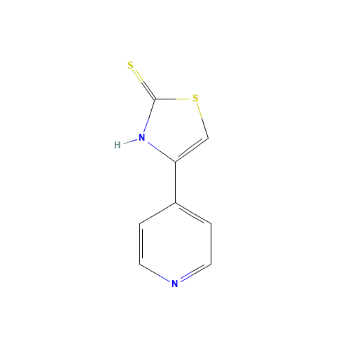 4-(4-Pyridinyl)thiazole-2-thiol (CAS: 77168-63-9) - Chemical Structure and Molecular Formula 