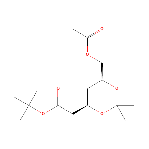 tert-Butyl (4R-cis)-6-[(acetyloxy)methyl]-2,2-dimethyl-1,3-dioxane-4-acetate (CAS: 154026-95-6) - Chemical Structure and Molecular Formula 