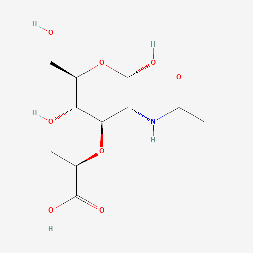 2-ACETAMIDO-2-DEOXY-3-O-[D-1'-CARBOXYETHYL]-D-GLUCOPYRANOSE (CAS: 61633-75-8) - Chemical Structure and Molecular Formula 