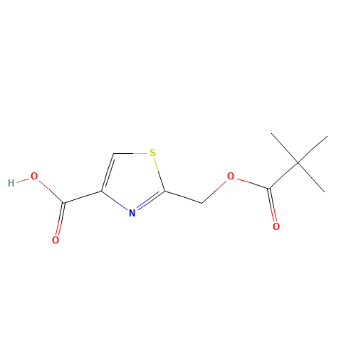 2-(2,2-DIMETHYL-PROPIONYLOXYMETHYL)-THIAZOLE-4-CARBOXYLIC ACID (CAS: 221322-07-2) - Chemical Structure and Molecular Formula 