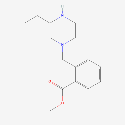 methyl 2-((3-ethylpiperazin-1-yl)methyl) benzoate (CAS: 1131588-01-6) - Chemical Structure and Molecular Formula 