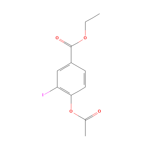 ethyl 4-acetoxy-3-iodobenzoate (CAS: 1131614-40-8) - Chemical Structure and Molecular Formula 