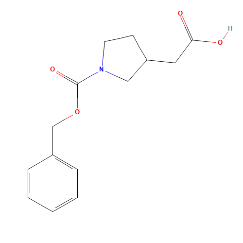 1-N-CBZ-PYRROLIDINE-3-ACETIC ACID (CAS: 886362-65-8) - Chemical Structure and Molecular Formula 