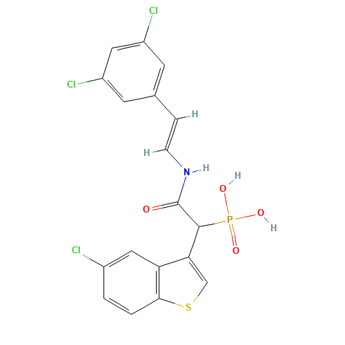 Phosphonic acid,P-[1-(5-chlorobenzo[b]thien-3-yl)-2-[[2-(3,5-dichlorophenyl)ethenyl]amino]-2-oxoethyl]- (CAS: 1020540-31-1) - Related Chemical Product