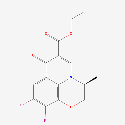 Ethyl (S)-9,10-difluoro-3-methyl-7-oxo-2,3-dihydro-7H-pyrido[1,2,3-de]-1,4-benzoxazine-6-carboxylate (CAS: 106939-34-8) - Chemical Structure and Molecular Formula 