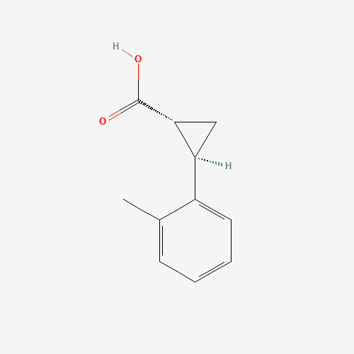 (1R,2R)-2-o-tolylcyclopropanecarboxylic acid (CAS: 705250-88-0) - Chemical Structure and Molecular Formula 