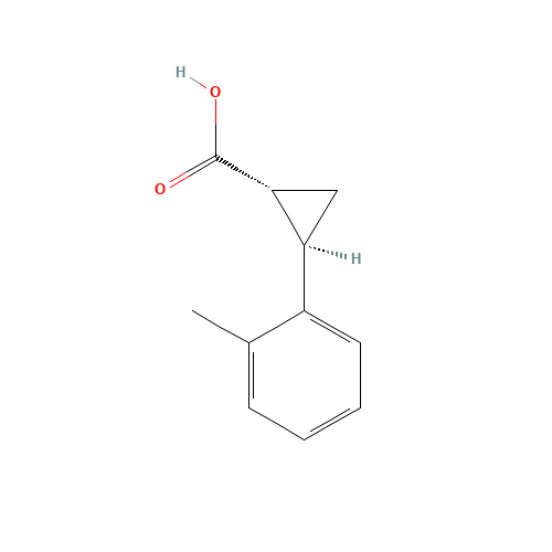 (1R,2R)-2-o-tolylcyclopropanecarboxylic acid (CAS: 705250-88-0) - Chemical Structure and Molecular Formula 