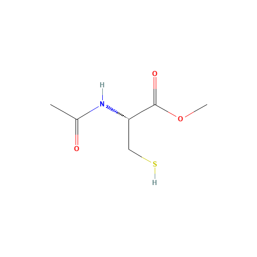 N-ACETYL-L-CYSTEINE METHYL ESTER (CAS: 7652-46-2) - Chemical Structure and Molecular Formula 