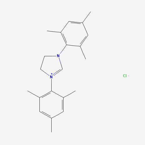 1,3-BIS(2,4,6-TRIMETHYLPHENYL)-IMIDAZOLIDINIUM-CHLORIDE (CAS: 173035-10-4) - Chemical Structure and Molecular Formula 