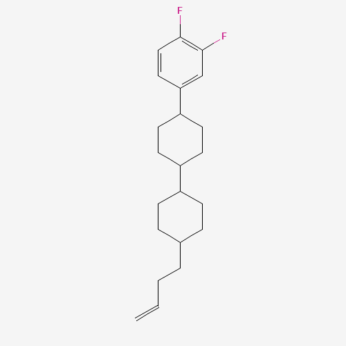 Benzene,4-[4'-(3-butenyl)[1,1'-bicyclohexyl]-4-yl]-1,2-difluoro-,[trans(trans)]- (CAS: 155266-68-5) - Chemical Structure and Molecular Formula 