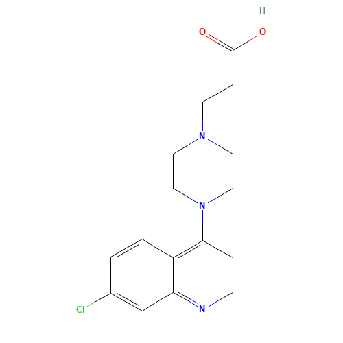 3-(4-(7-chloroquinolin-4-yl)piperazin-1-yl)propanoic acid (CAS: 925673-45-6) - Chemical Structure and Molecular Formula 