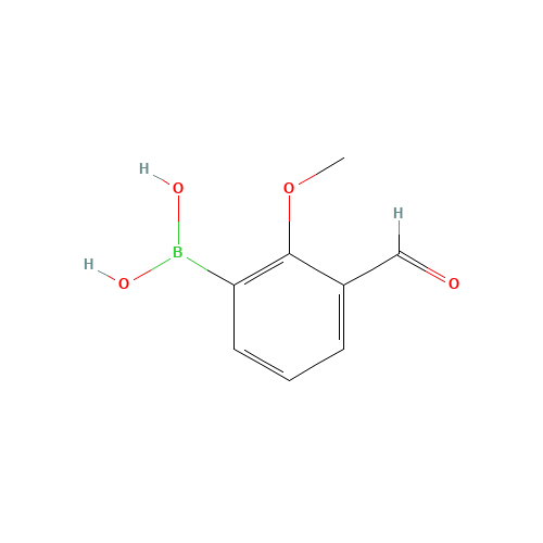 3-FORMYL-2-METHOXYBENZENEBORONIC ACID 98 (CAS: 480424-49-5) - Chemical Structure and Molecular Formula 
