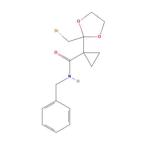 1-[2-(Bromomethyl)-1,3-dioxolan-2-yl]-N-(phenylmethyl)cyclopropanecarboxamide (CAS: 147011-41-4) - Related Chemical Product