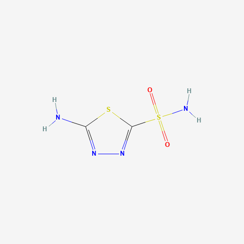 5-AMINO-1,3,4-THIADIAZOLE-2-SULFONAMIDE (CAS: 14949-00-9) - Chemical Structure and Molecular Formula 