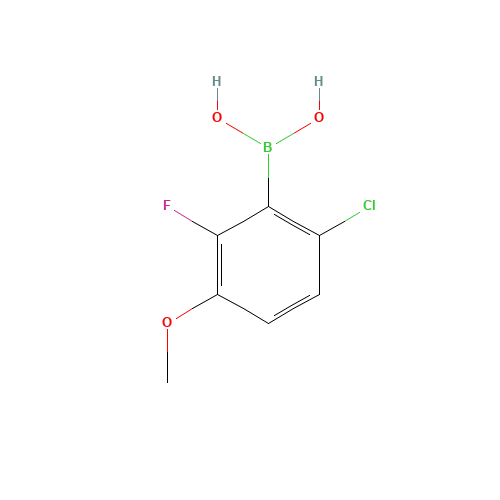 6-Chloro-2-fluoro-3-methoxyphenylboronicacid (CAS: 867333-04-8) - Chemical Structure and Molecular Formula 