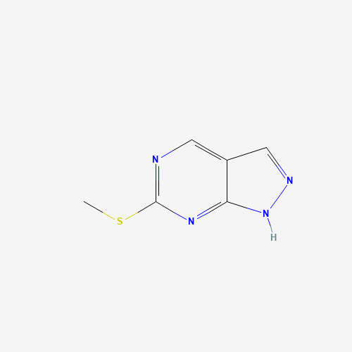 6-(Methylthio)-1H-pyrazolo[3,4]pyrimidine (CAS: 55084-74-7) - Chemical Structure and Molecular Formula 