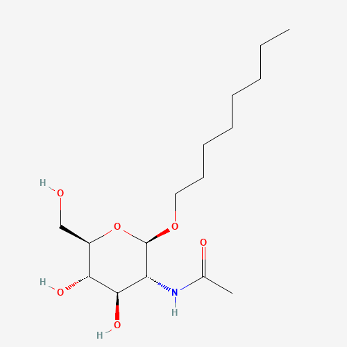 OCTYL 2-ACETAMIDO-2-DEOXY-B-D-GLUCOPYRANOSIDE (CAS: 147126-58-7) - Chemical Structure and Molecular Formula 