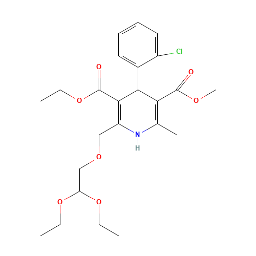 3-Ethyl-5-methyl-4-(2-chlorophenyl)-2-(2,2-diethoxy-ethoxymethyl)-6-methyl-1,4-dihydropyridine-3,5-dicarboxylate (CAS: 103094-30-0) - Related Chemical Product