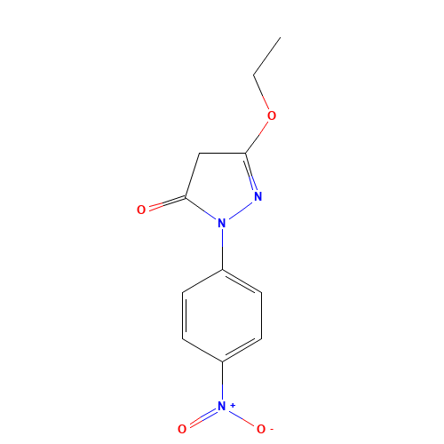 3-Ethoxy-1-(4-nitrophenyl)-2-pyrazolin-5-one (CAS: 4105-90-2) - Chemical Structure and Molecular Formula 