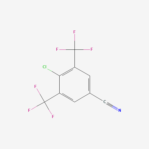 3,5-BIS(TRIFLUOROMETHYL)-4-CHLOROBENZONITRILE (CAS: 62584-30-9) - Chemical Structure and Molecular Formula 