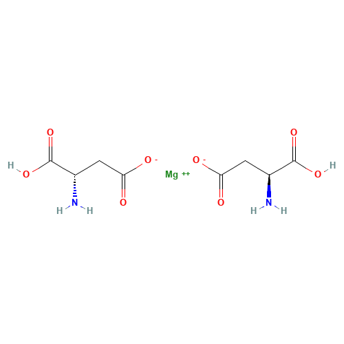 Magnesium dihydrogen di-L-aspartate (CAS: 2068-80-6) - Chemical Structure and Molecular Formula 