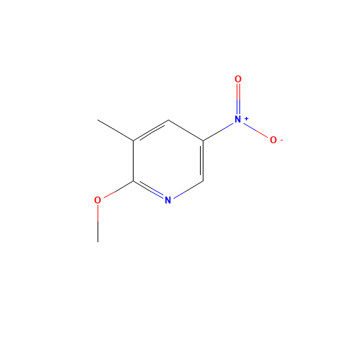 2-Methoxy-5-nitro-3-picoline (CAS: 89694-10-0) - Chemical Structure and Molecular Formula 