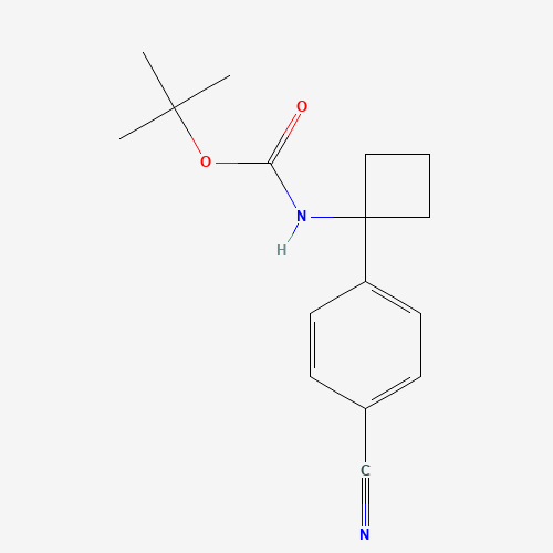 tert-butyl 1-(4-cyanophenyl)cyclobutylcarbamate (CAS: 1032349-97-5) - Chemical Structure and Molecular Formula 