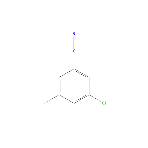 3-CHLORO-5-IODOBENZONITRILE (CAS: 289039-30-1) - Chemical Structure and Molecular Formula 