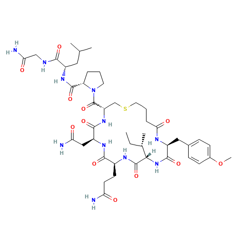 (BUTYRYL1,TYR(ME)2)-1-CARBAOXYTOCIN TRIFLUOROACETATE SALT (CAS: 37025-55-1) - Chemical Structure and Molecular Formula 