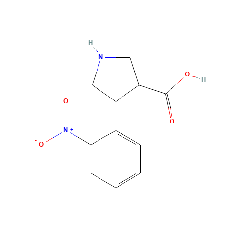 Trans-4-(2-nitrophenyl)pyrrolidine-3-carboxylic acid (CAS: 1049978-00-8) - Chemical Structure and Molecular Formula 