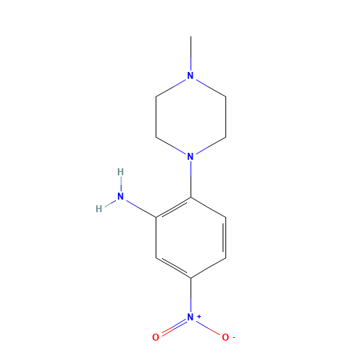 2-(4-METHYLPIPERAZIN-1-YL)-5-NITROANILINE (CAS: 5367-66-8) - Chemical Structure and Molecular Formula 