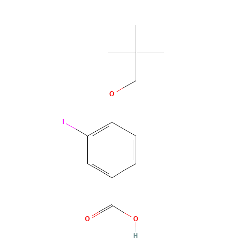 3-iodo-4-(neopentyloxy)benzoic acid (CAS: 1131614-48-6) - Chemical Structure and Molecular Formula 