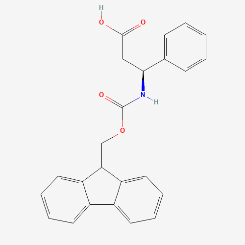 Fmoc-(S)-3-Amino-3-phenylpropionic acid (CAS: 209252-15-3) - Chemical Structure and Molecular Formula 