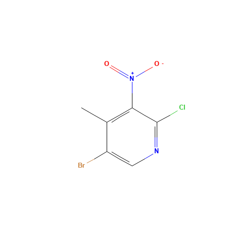 5-Bromo-2-chloro-4-methyl-3-nitro-pyridine (CAS: 884495-15-2) - Chemical Structure and Molecular Formula 