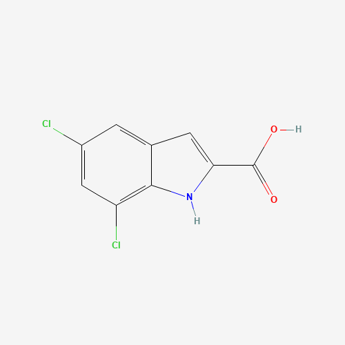 5,7-DICHLORO-1H-INDOLE-2-CARBOXYLIC ACID (CAS: 4792-71-6) - Chemical Structure and Molecular Formula 