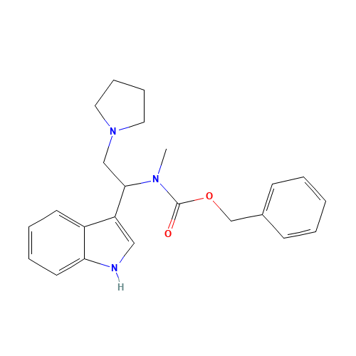 1-PYRROLIDIN-2-(N-CBZ-N-METHYL)AMINO-2-(3'-INDOLE)ETHANE (CAS: 886363-10-6) - Chemical Structure and Molecular Formula 